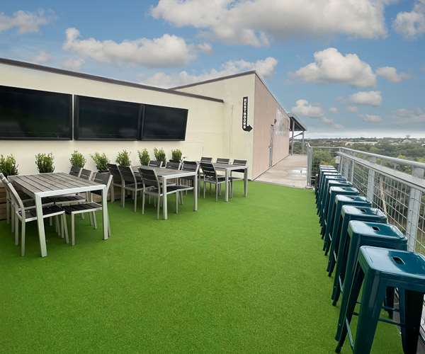The Backyard offers TVs for sports at the Urban Rooftop